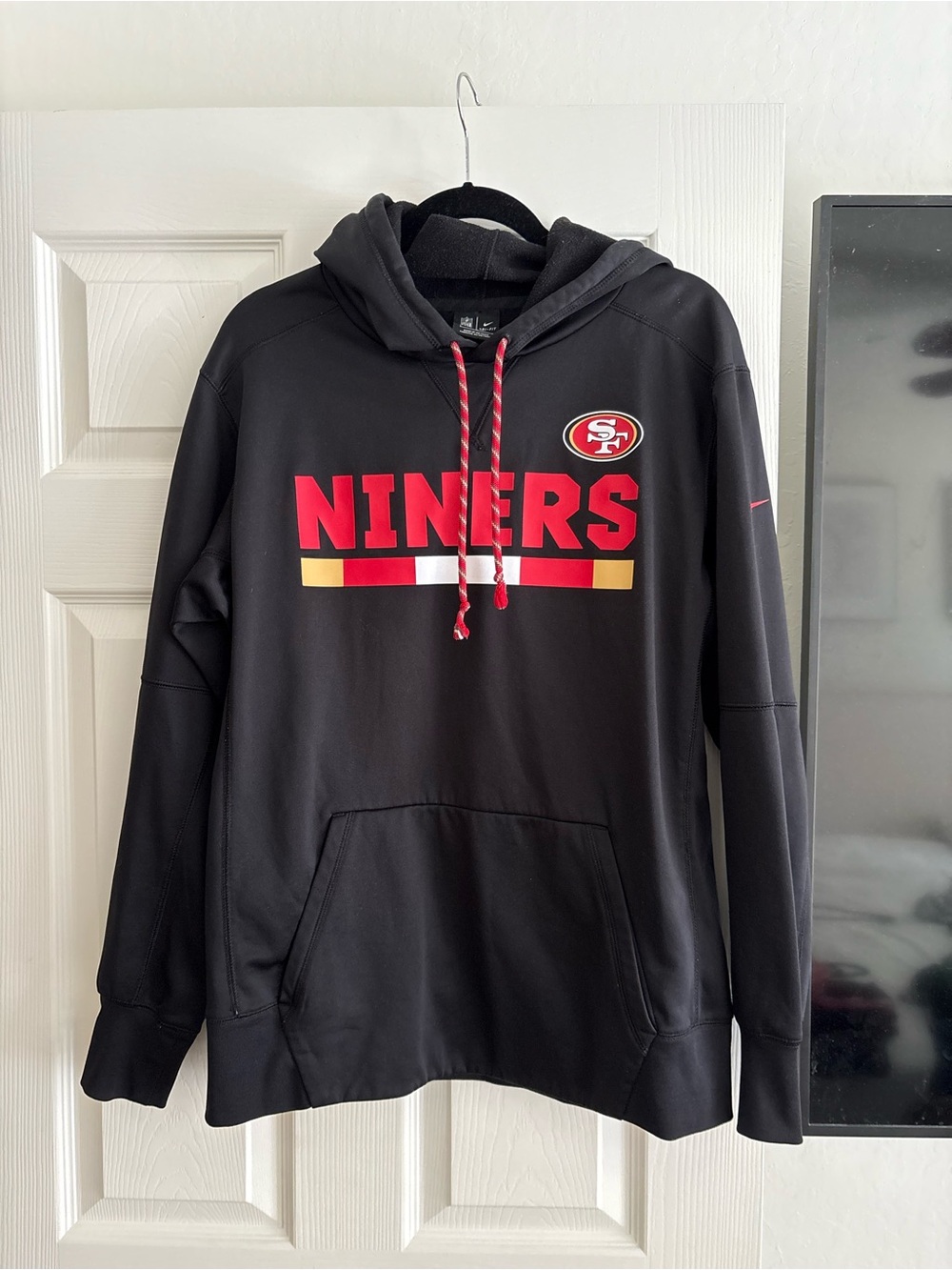 Nike Black San Francisco 49ers Pullover Hoodie with Red and Gold Accents